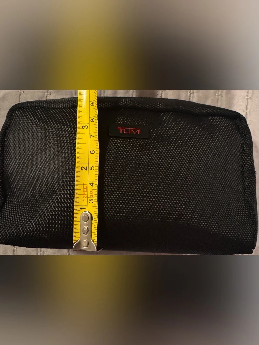 Tumi Black Toiletry Pouch with Red Logo Delta Airlines